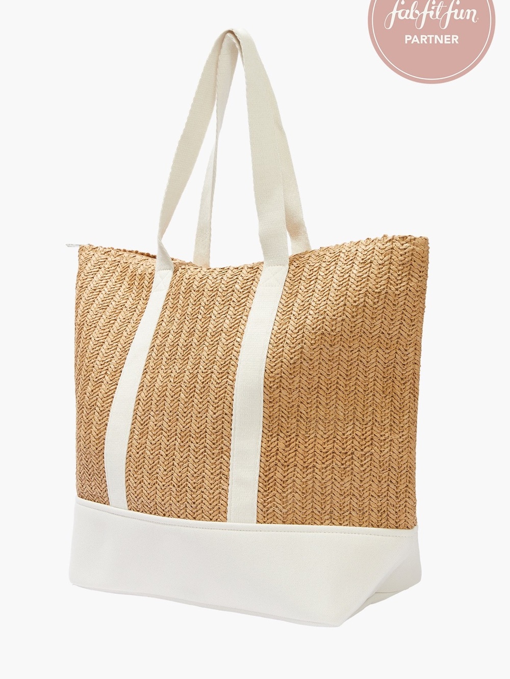 Show Me Your MuMu Natural Straw Tote with White Trim